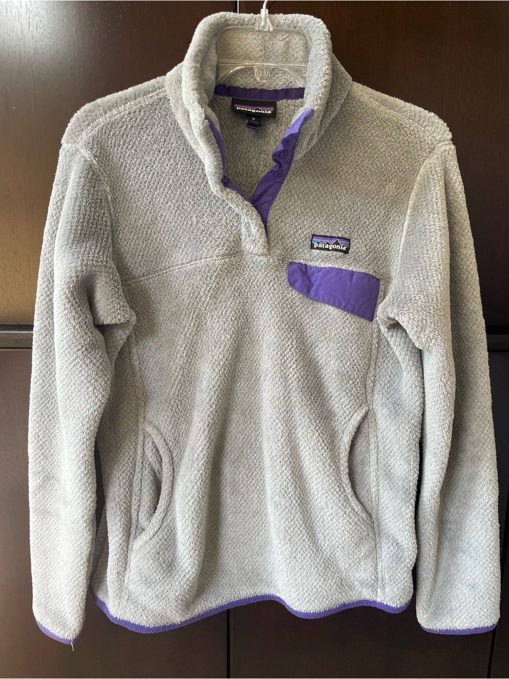 Patagonia Women’s Light Gray Re-Tool Snap Fleece Pullover